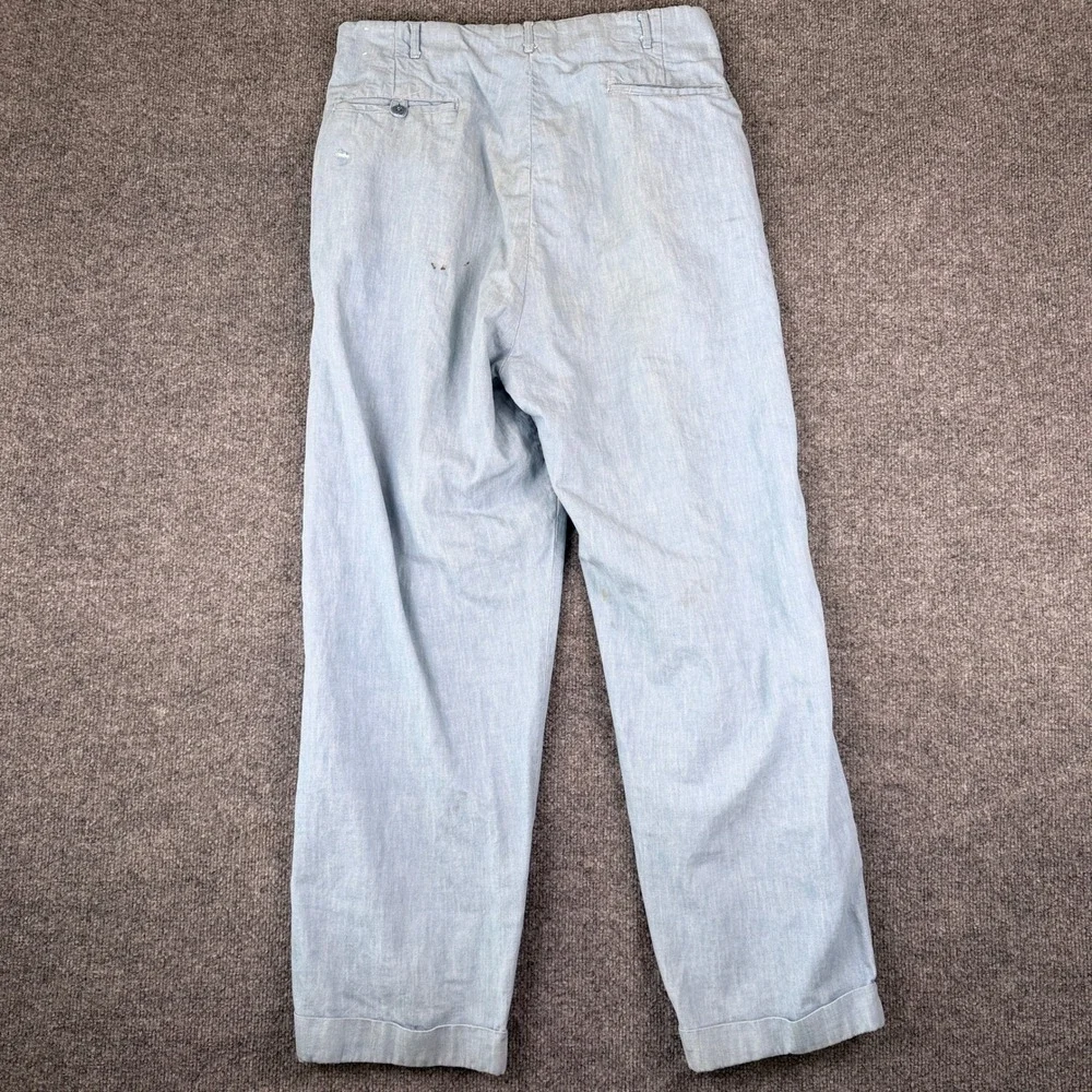 Vintage 50s Hercules Utility Pants Mens 32x32 Sail Cloth Drop Loop Gusset Chino